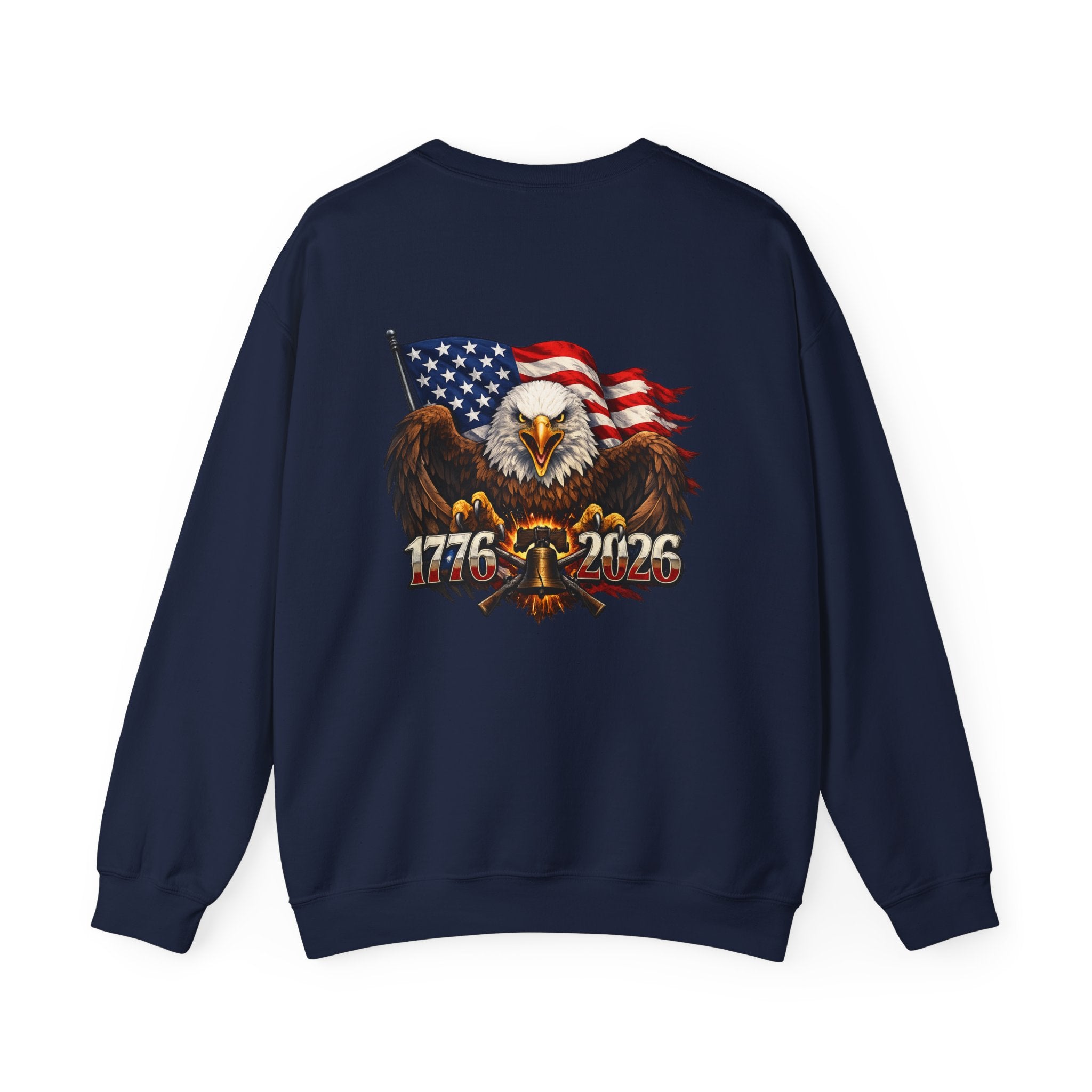 Crewneck Sweatshirt — Retro Eagle Banner 'America' Chest Logo