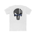 Thin Blue Line Skull T-Shirt — American Flag Skull Back Print