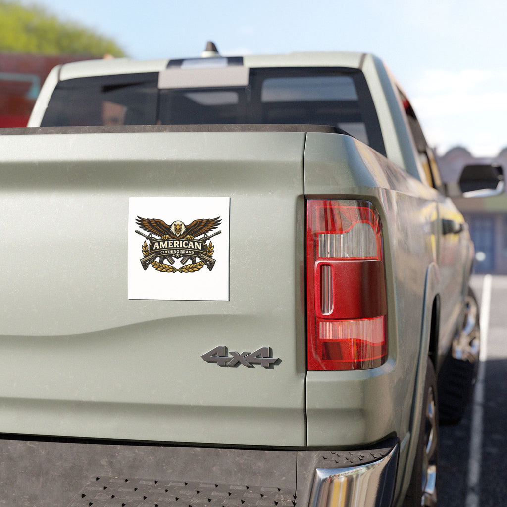 American Eagle Emblem Car Magnet — Patriotic Eagle & Crossed Rifles Design