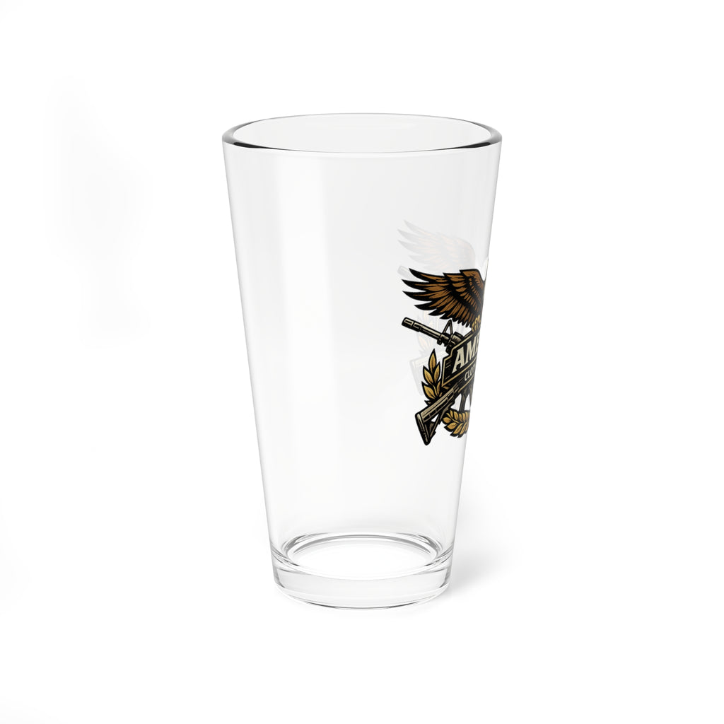 16oz Mixing Glass with American Eagle Crest – Patriotic Barware