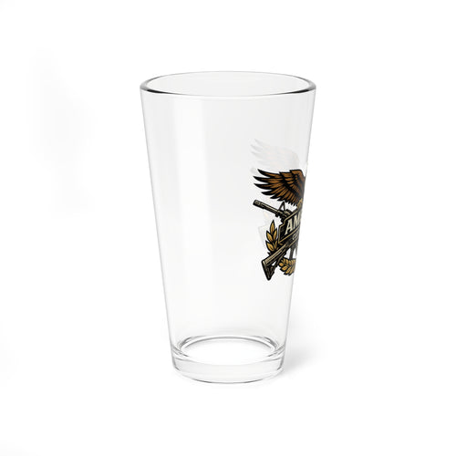 16oz Mixing Glass with American Eagle Crest – Patriotic Barware