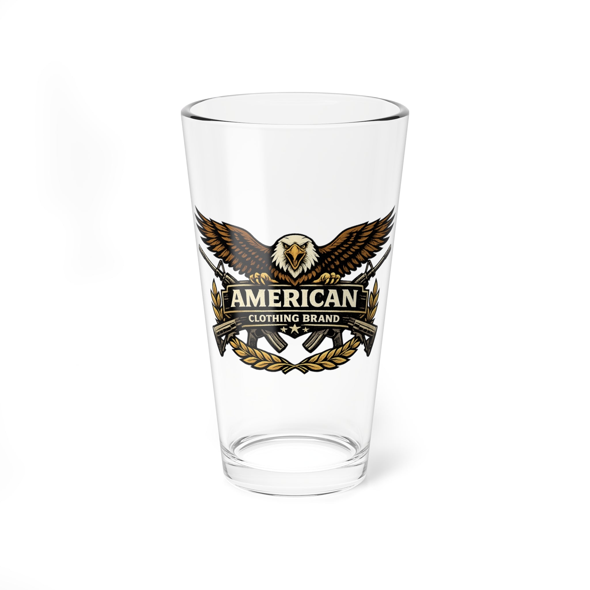 16oz Mixing Glass with American Eagle Crest – Patriotic Barware