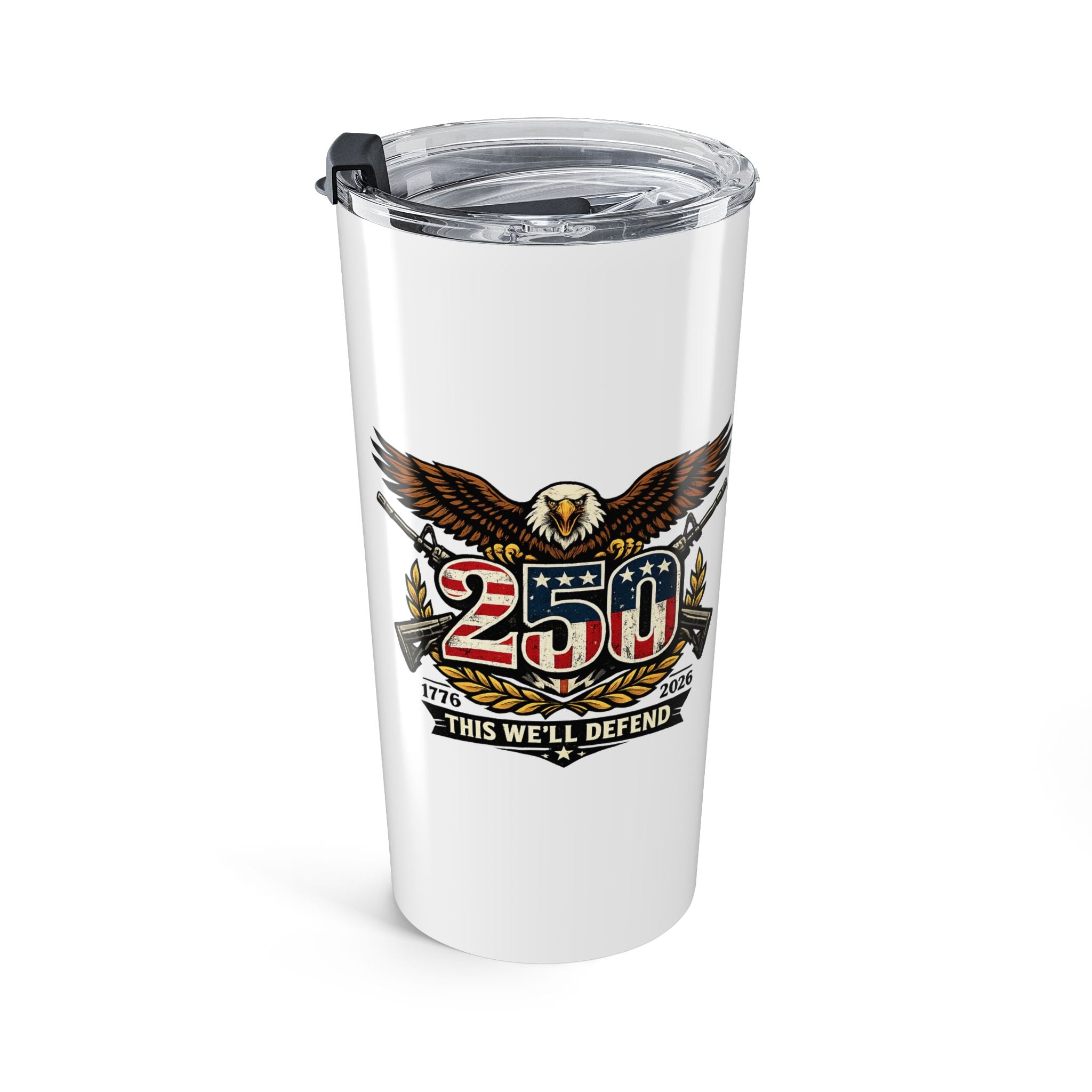 20oz Military Eagle Crest Tumbler – Insulated Travel Cup