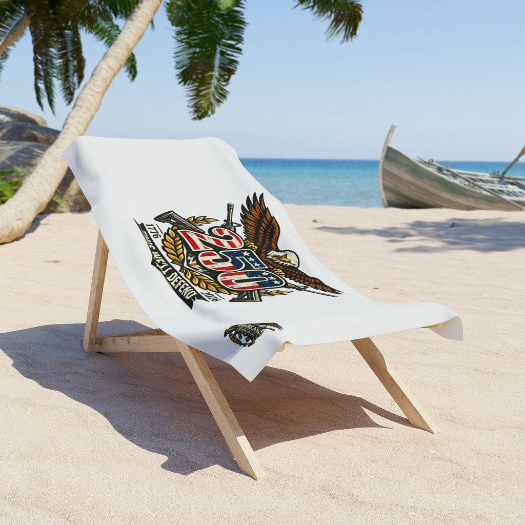 Beach Towel — 250th Anniversary Patriotic Eagle Design (1776–2026)