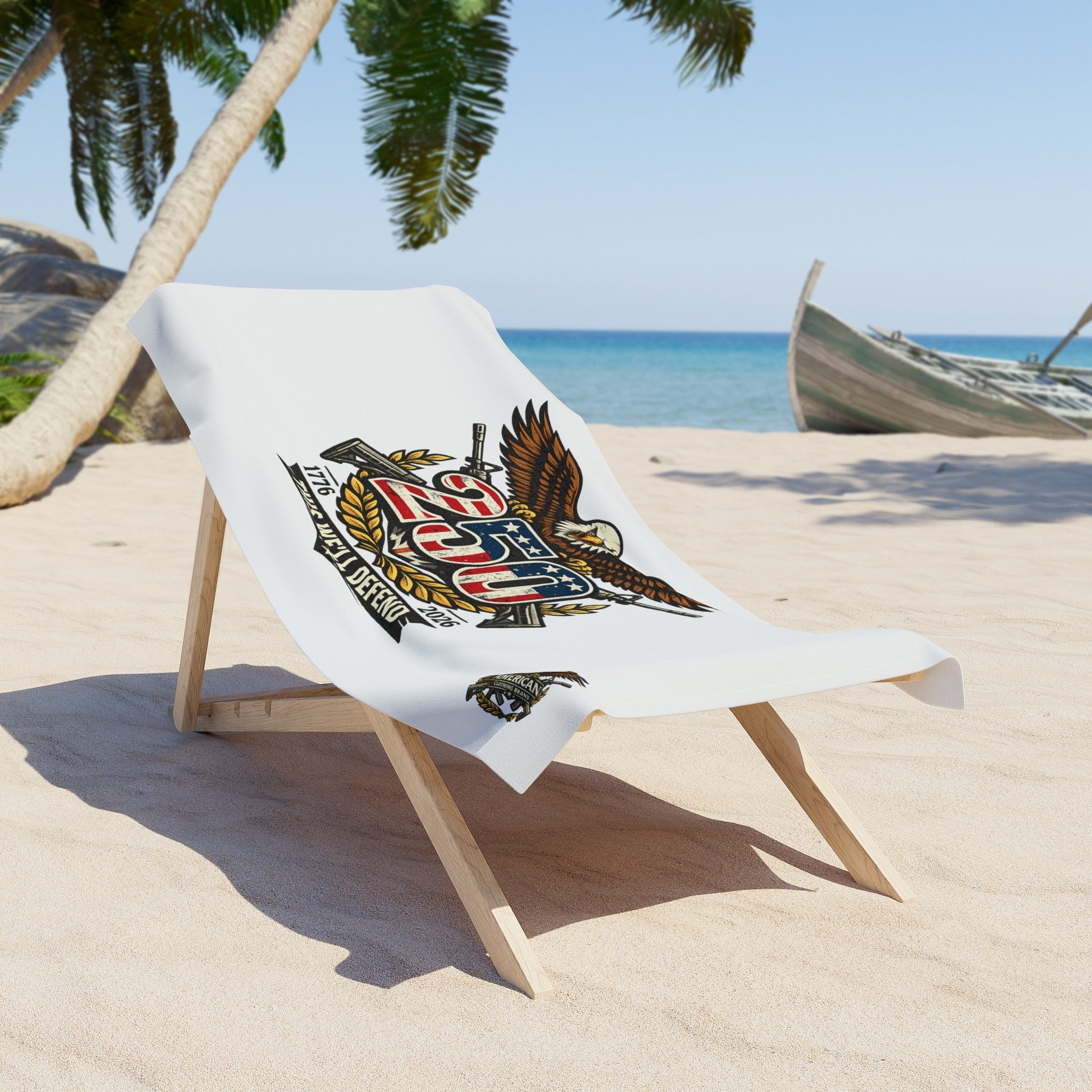 Beach Towel — 250th Anniversary Patriotic Eagle Design (1776–2026)