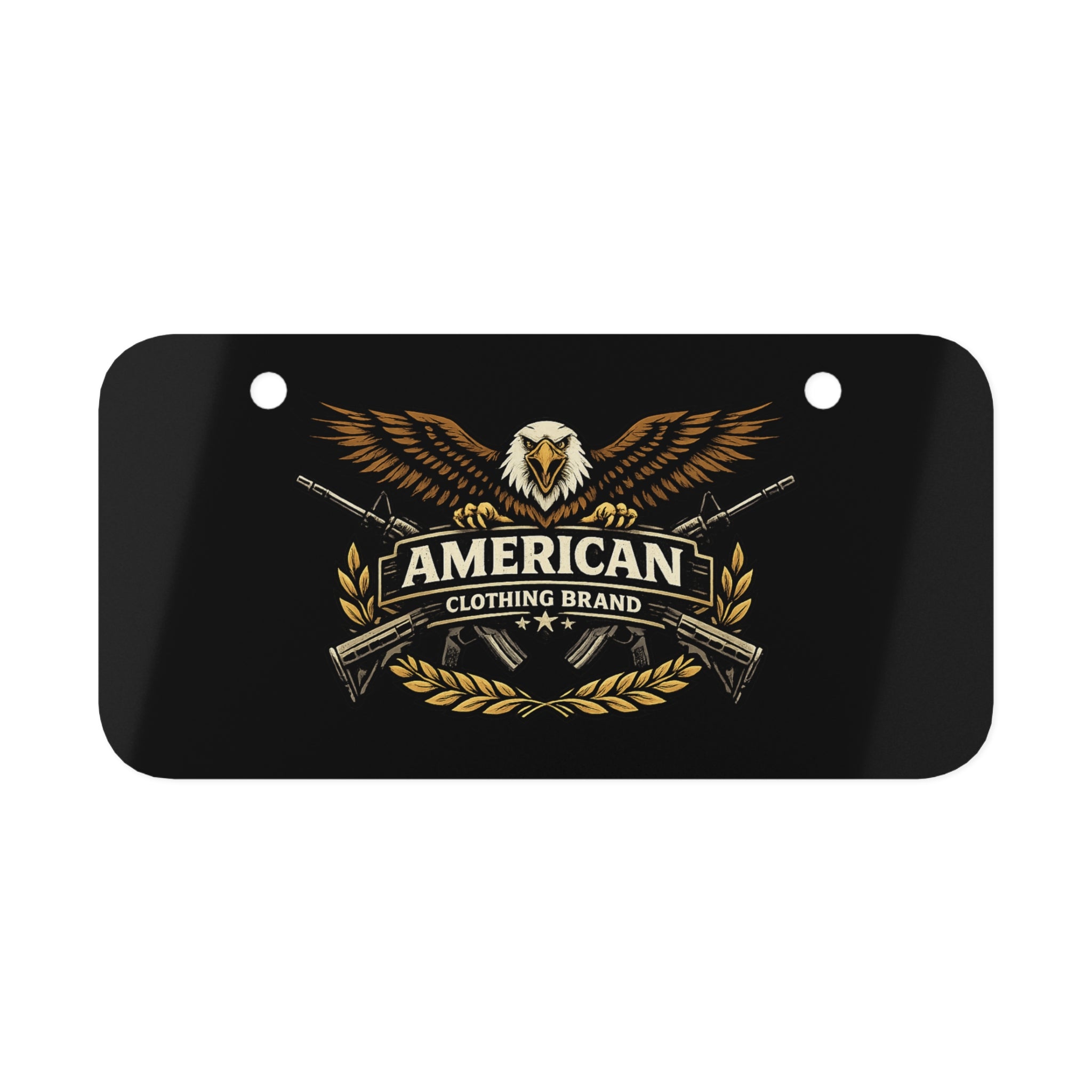 American Eagle Motorcycle License Plate— Patriotic Metal Car Decor