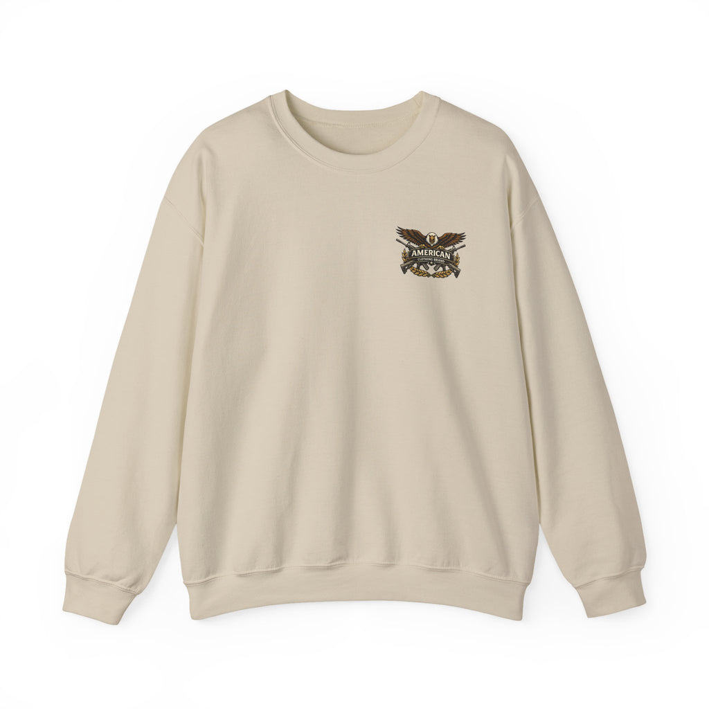 Crewneck Sweatshirt — Retro Eagle Banner 'America' Chest Logo