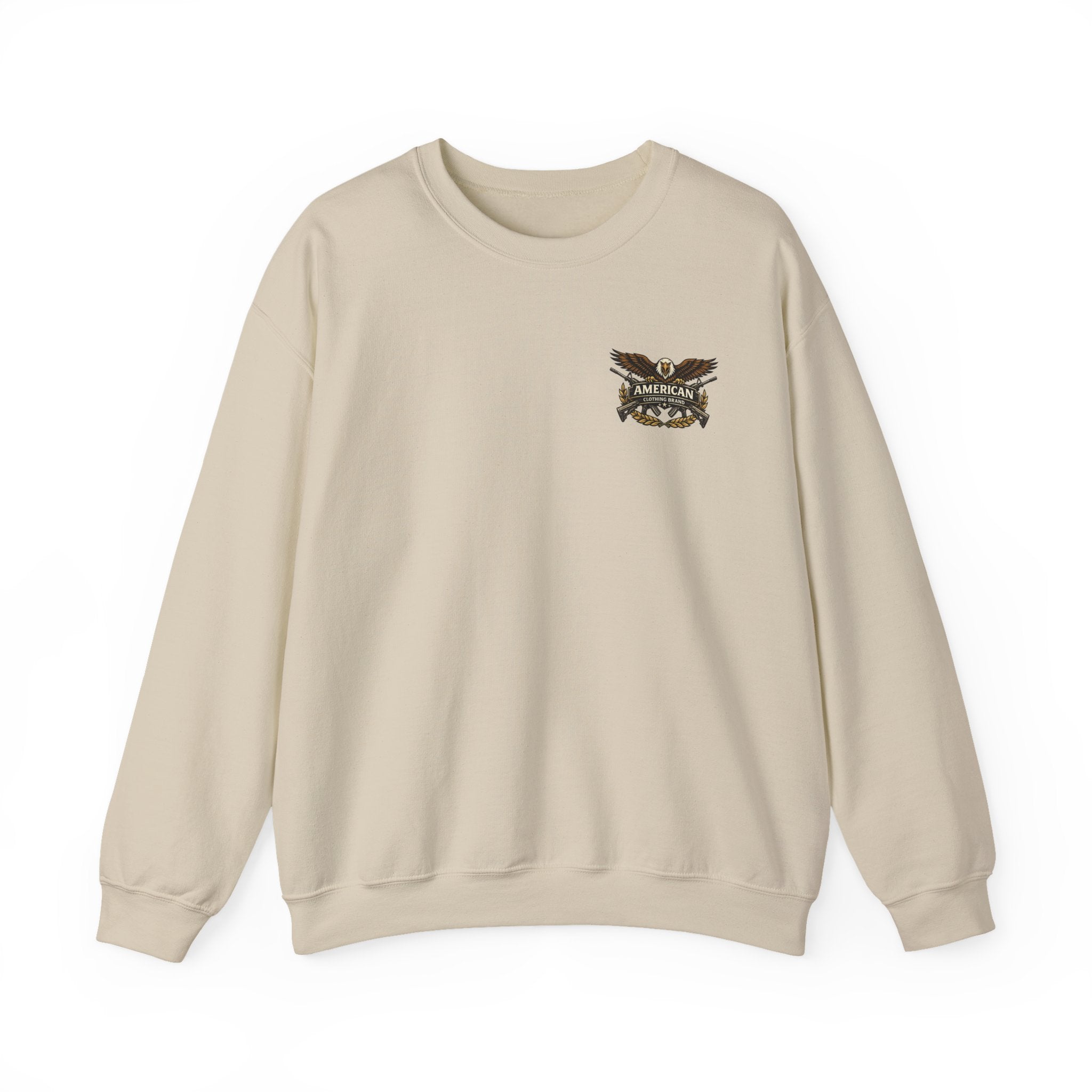 Crewneck Sweatshirt — Retro Eagle Banner 'America' Chest Logo