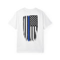 Thin Blue Line Flag T-Shirt — Police Support Back Print