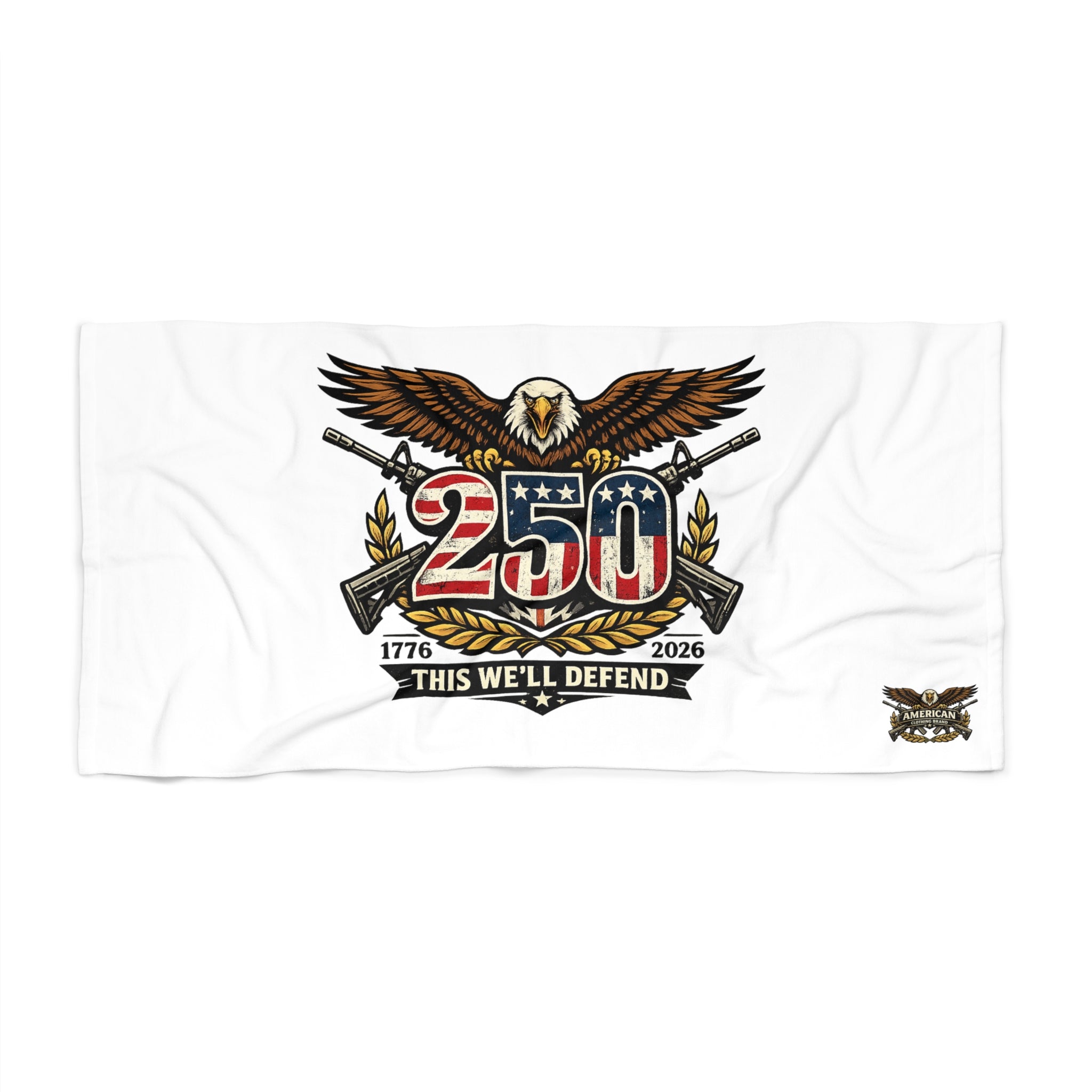 Beach Towel — 250th Anniversary Patriotic Eagle Design (1776–2026)