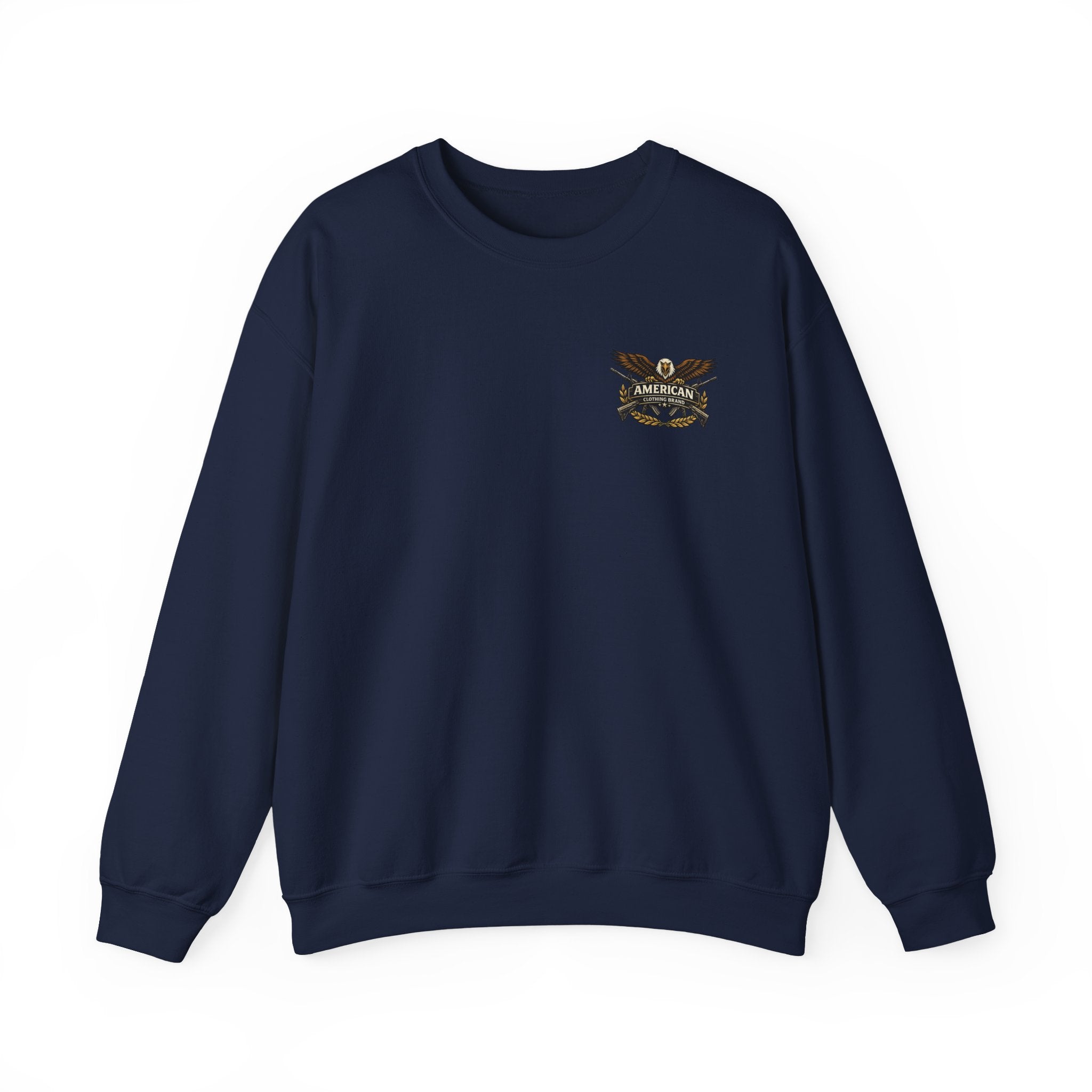 Crewneck Sweatshirt — Retro Eagle Banner 'America' Chest Logo