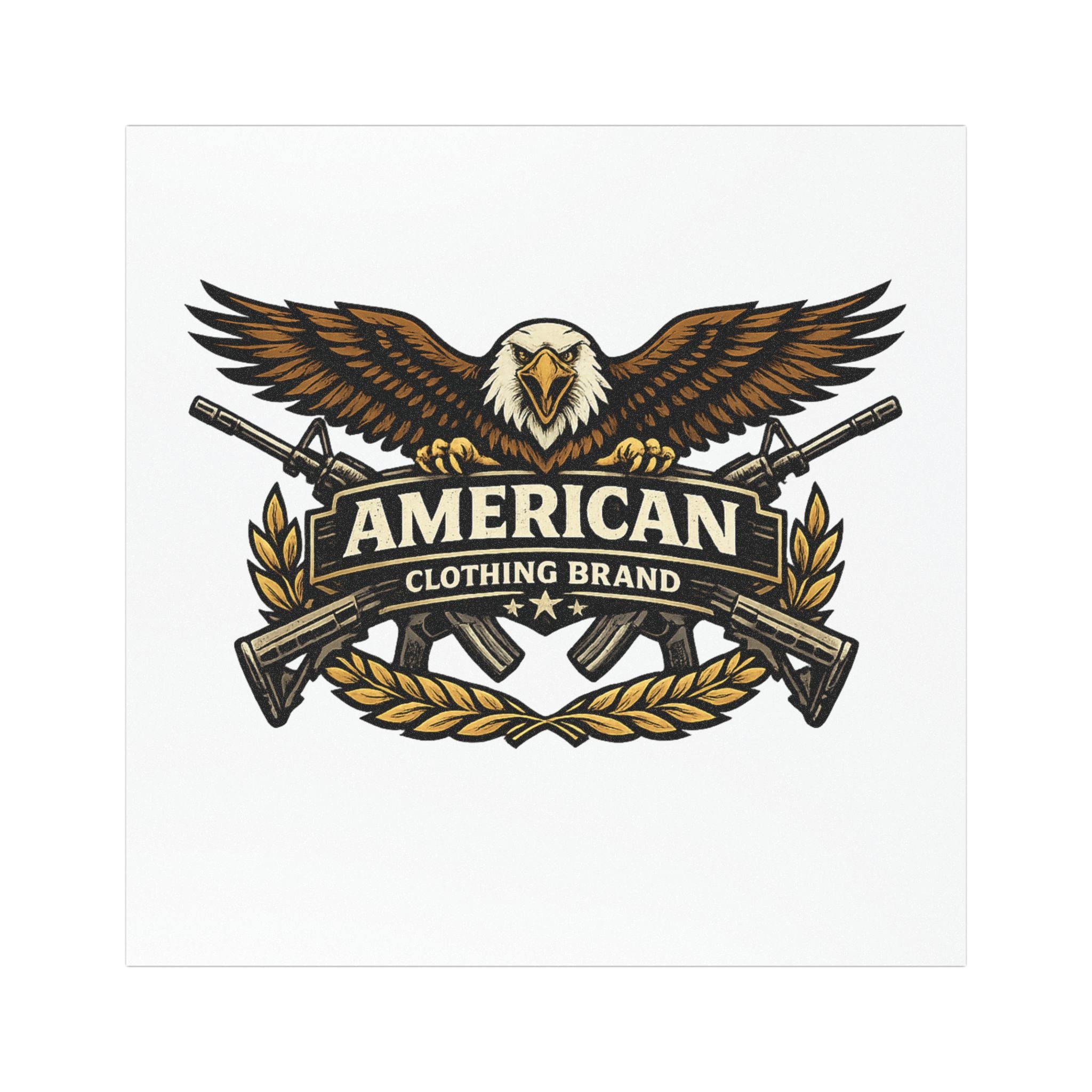 American Eagle Emblem Car Magnet — Patriotic Eagle & Crossed Rifles Design