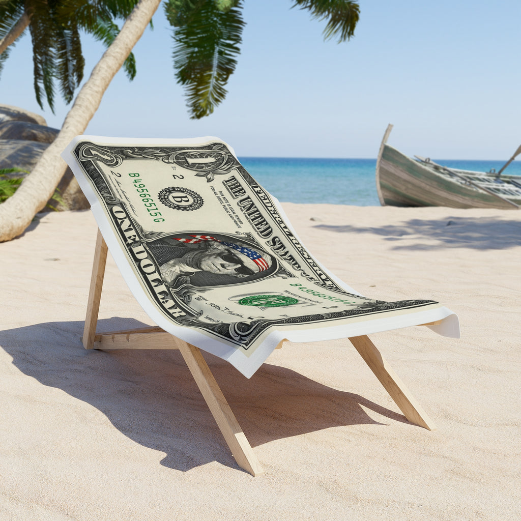 Dollar Bill Beach Towel — Patriotic George Washington Design